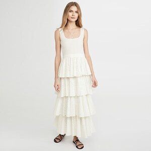 Rhode Resort "Naomi" Tiered Dress in Ivory, size large